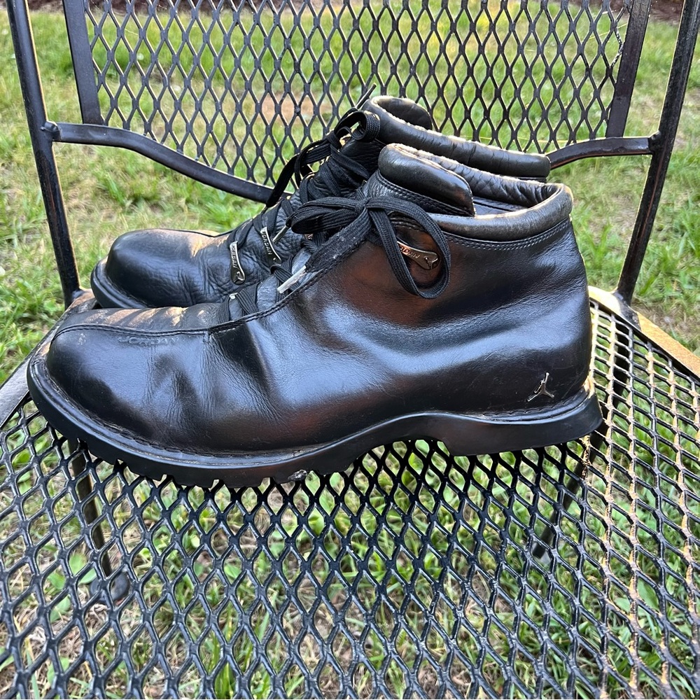 Vintage Nike Air Jordan Jumpman Two 3 Profiler Boots Black Leather Size 12